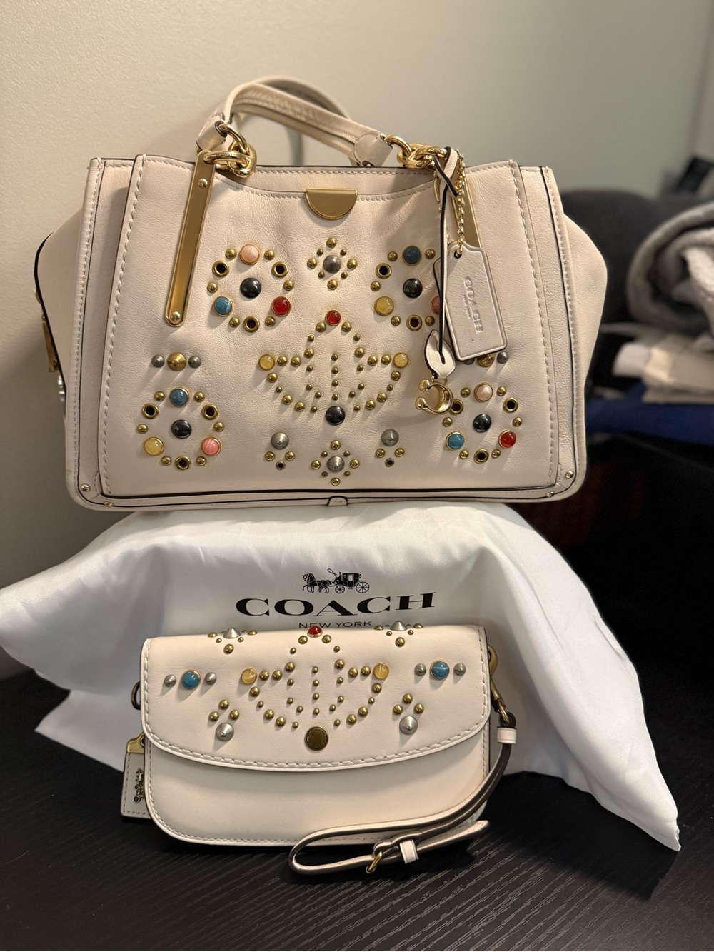 Coach Dreamer and Matching Wallet RARE RIVETS & STUDDED!! Like New!